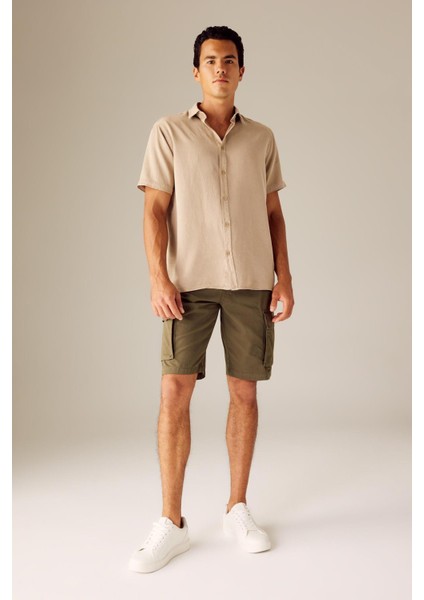 Regular Fit Kargo Cepli Bermuda Şort N8607AZ23SM fiyatları