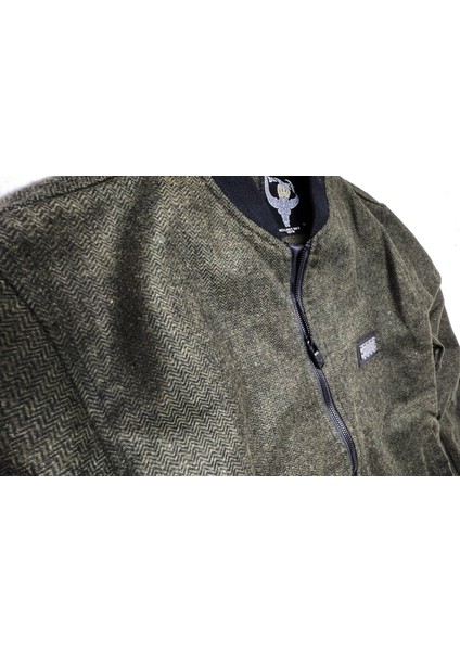 Slim Fit Kaşe Kolej Mont Haki