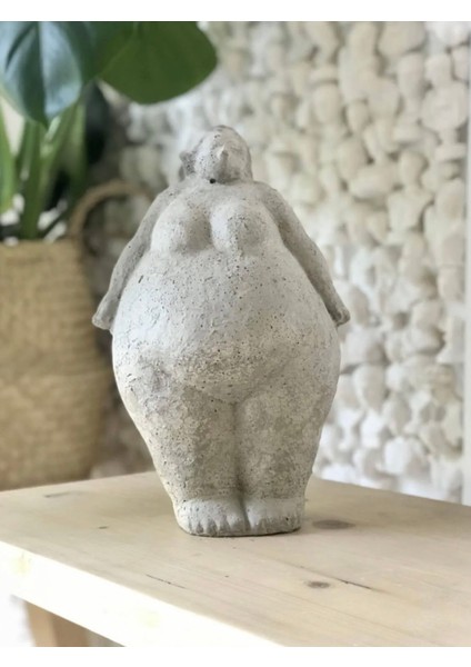 Ev Dekor Dekoratif Ikili Gri Fat Lady Iskandinav Heykel Biblo Biblo Büst Aksesuar