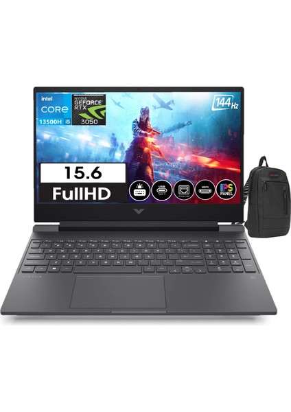 Victus Gaming 15-FA1010NT Intel Core I5 13500H 32GB Ram 2tb SSD 6gb RTX3050 15,6 Inç 144Hz IPS Fhd WINDOWS11HOME Taşınabilir Bilgisayar V7N9S4EA15+ZETTAÇANTA