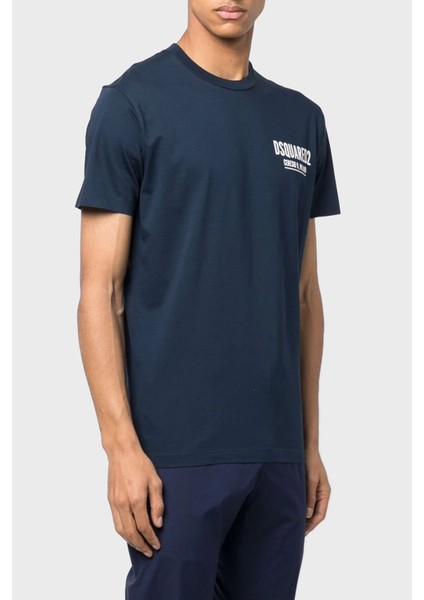 % 100 Pamuk Relaxed Fit Sıfır Yaka Erkek T Shirt S71GD1116S23009478