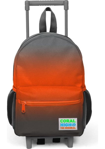 Minik Yuva Çekçekli Sırt Çantası Gri Turuncu Renk Geçişli Iki Bölmeli 24048