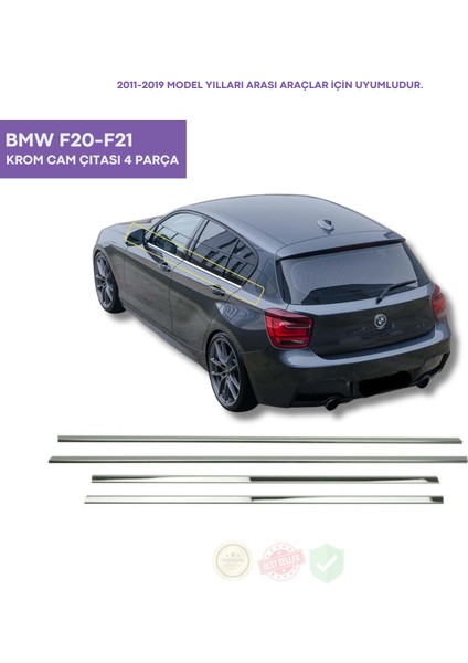Bmw F20 F21 Krom Cam Çıtası 4 Parça 2011-2019 Arası Paslanmaz Çelik