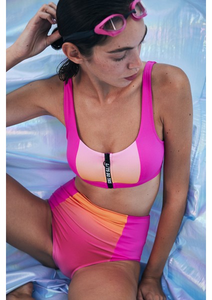 Aure Yüksek Bel Fuşya Fashion Bikini Altı-Aysu Türkoğlu Koleksiyonu