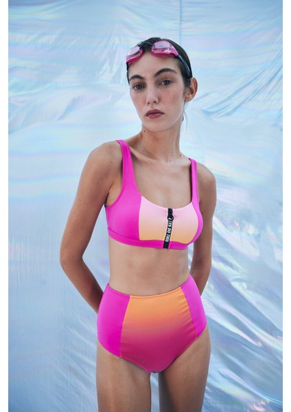 Aure Yüksek Bel Fuşya Fashion Bikini Altı-Aysu Türkoğlu Koleksiyonu