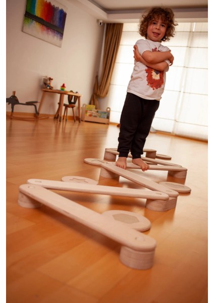 4'lü Denge Tahtası Balance Beam | Ahşap Denge Tahtası ve 6 Şekil Denge Taşları modelleri