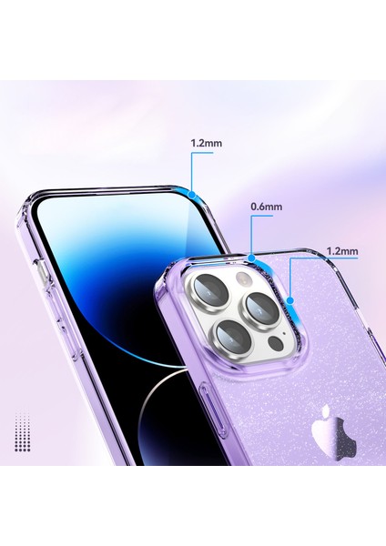 iPhone 13 Pro Max 6.7 Pc+Tpu Glitter Powder Clear Imd Cep Telefonu Telefon Kılıfı (Yurt Dışından)