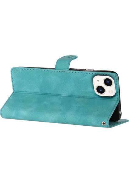 iPhone 14 Için Çiçek Izi Cüzdan , Pu Deri + Tpu Stand Telefon Telefon Kılıfı (Yurt Dışından)