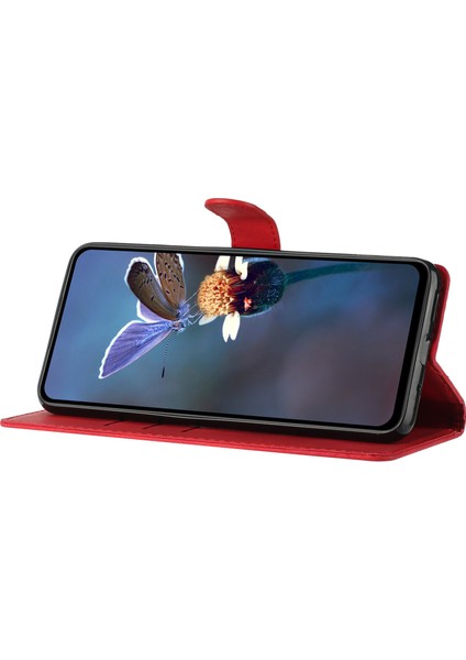 iPhone 14 Için Çiçek Izi Cüzdan , Pu Deri + Tpu Stand Telefon Telefon Kılıfı (Yurt Dışından)