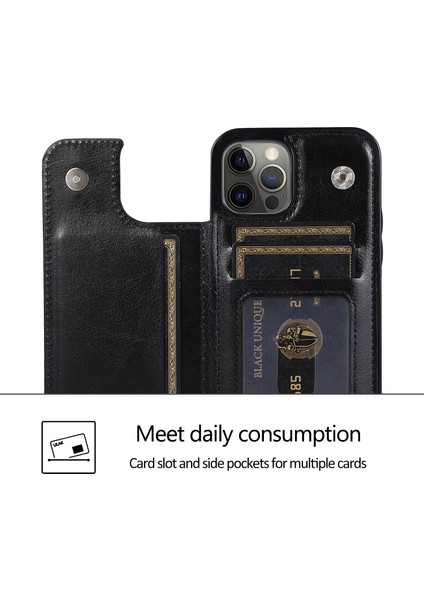 iPhone 14 Pro Maks Kart Tutucu Telefon Çılgın At Doku Deri Kaplamalı Tpu Mobil Telefon Kılıfı (Yurt Dışından) indirimleri
