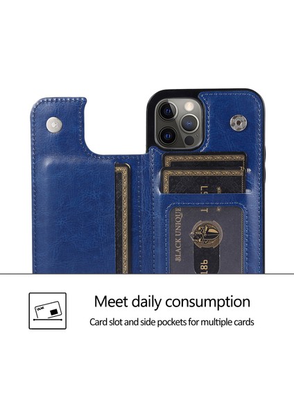 iPhone 14 Pro Maks Kart Tutucu Telefon Çılgın At Doku Deri Kaplamalı Tpu Mobil Telefon Kılıfı (Yurt Dışından) indirimleri