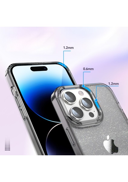 iPhone 14 Pro Max Pc+Tpu Geri Glitter Powder Clear Imd Cep Telefonu Telefon Kılıfı (Yurt Dışından) indirimleri