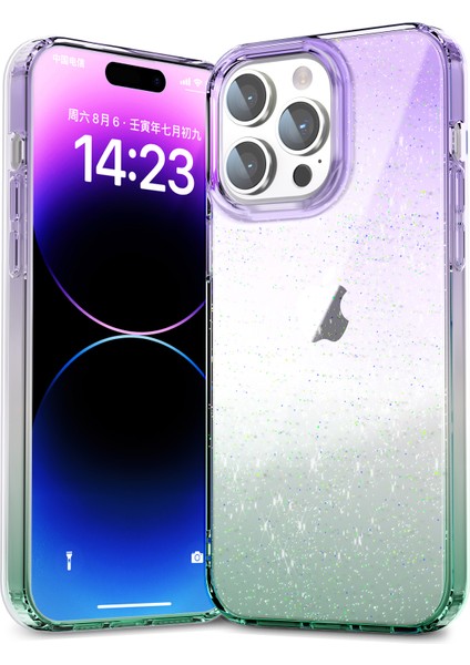 iPhone 14 Pro Max Pc+Tpu Geri Glitter Powder Clear Imd Cep Telefonu Telefon Kılıfı (Yurt Dışından)