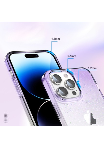 iPhone 14 Pro Max Pc+Tpu Geri Glitter Powder Clear Imd Cep Telefonu Telefon Kılıfı (Yurt Dışından) fırsatları