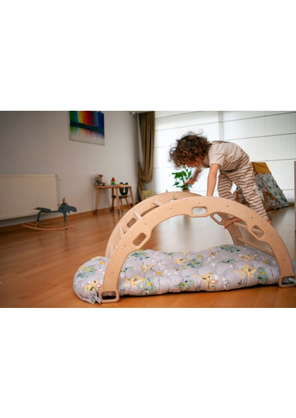 Pikler Tırmanma Seti | montessori Ahşap Dönence ve Kemer Yastığı | Kemer & Merdiven Rampa & Harita Yastık modelleri