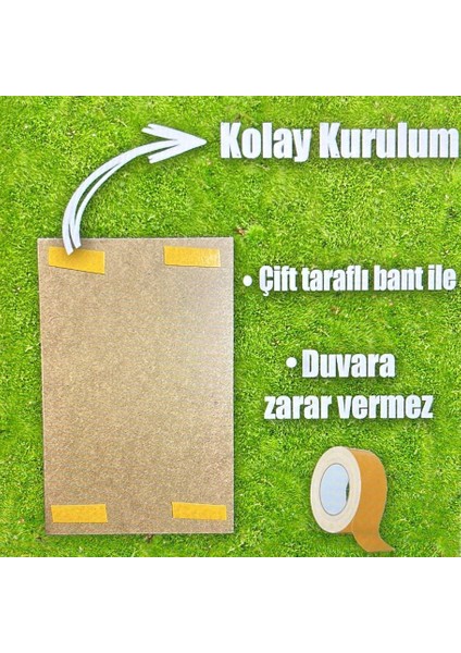 Çiçek Dekorlu Ahşap Poster