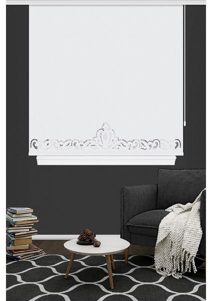 Lazer Kesim Stor Perde, Beyaz, Alüminyum Sistem 511L303 130 x 260 cm
