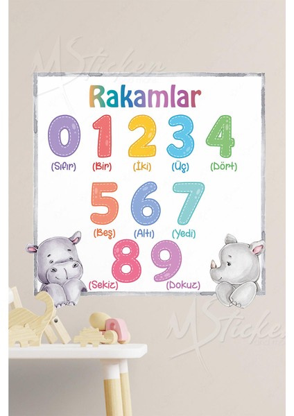 Rakamlar Sticker Seti 30X30 cm Cam Duvar Sticker Seti