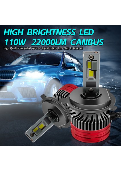 LED Far Ampulü Canbus 110W 22000LM Beyaz Işık H4 12-30V / LAAM920