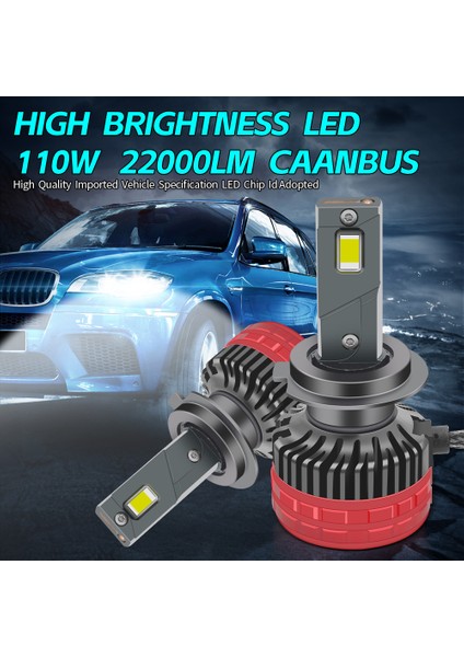 LED Far Ampulü Canbus 110W 22000LM Beyaz Işık H7 12-30V / LAAM921 modelleri