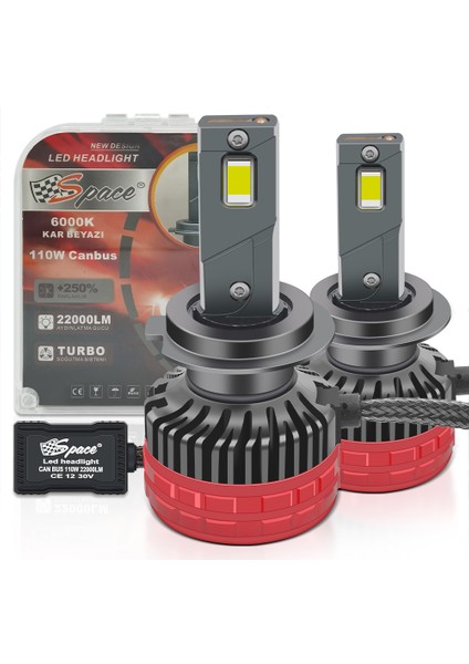 LED Far Ampulü Canbus 110W 22000LM Beyaz Işık H7 12-30V / LAAM921 fırsatları
