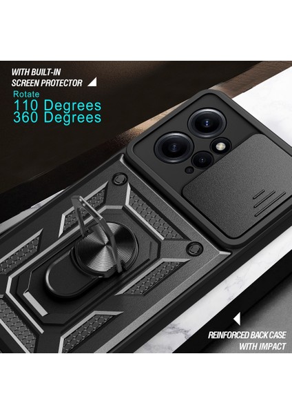 Xiaomi Redmi Note 12 4g Kılıf Sert Silikon Tank Aramid Sürgülü Vega Yüzüklü Lacivert fırsatları