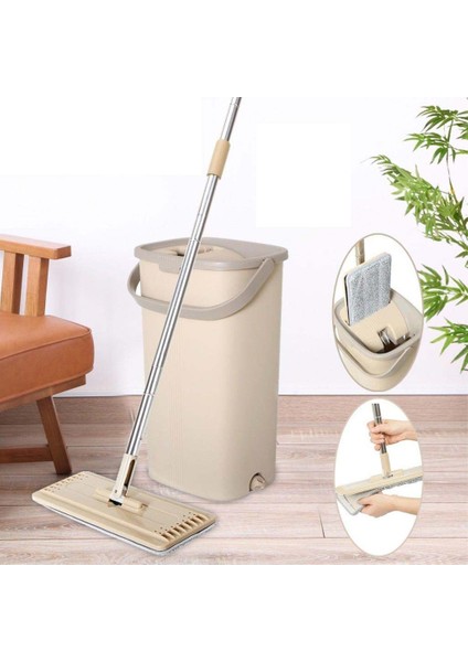 Tahliye Sistemli Tablet Mop Urve Smart Flat Mop Temizlik Seti