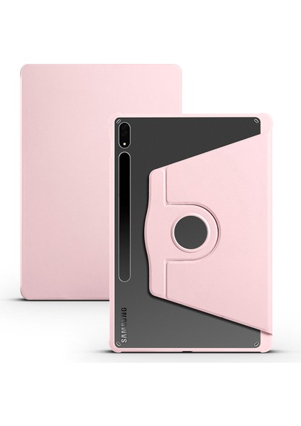 Case Street Casestreet Samsung Galaxy Tab S7 Fe Lte T737 Kılıf Termik Arkası Şeffaf Smart Kapaklı Kalem Bölmeli T1 Pembe