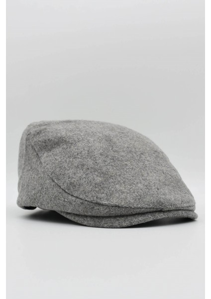 Gri Yün Kışlık London Kasket Şapka