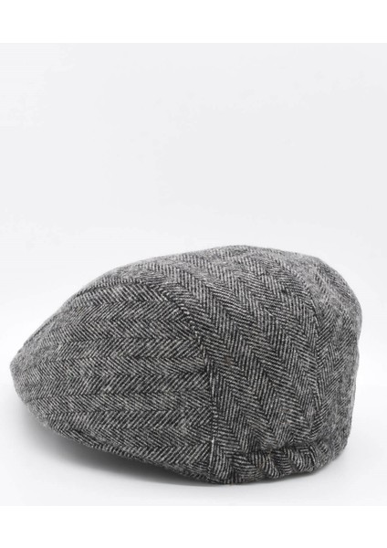 Erkek Balıksırtı Gri Flat Cap Kasket Şapka modelleri
