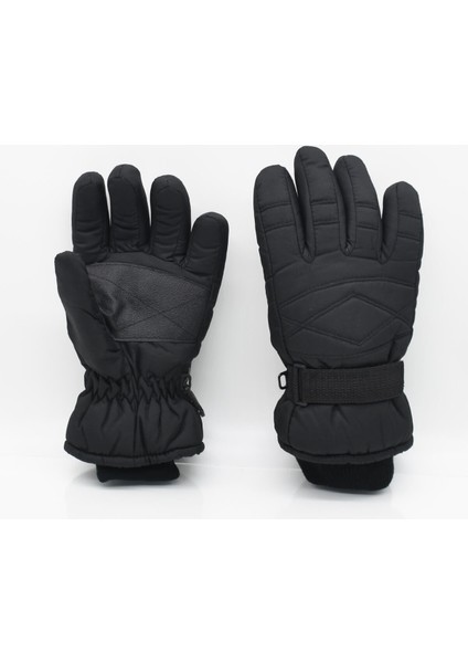 Kadın İçi Polar Siyah Kayak-Kar Eldiveni