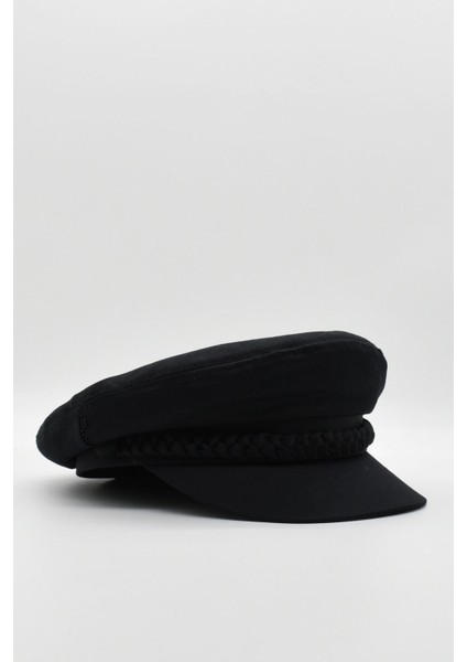 Kadın Kaptan Şapka Yazlık Baker Boy Cap - Siyah