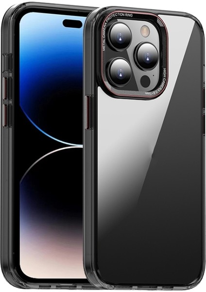 Apple iPhone 13 Pro Max Uyumlu Kılıf Sert Pc Darbeye Dayanıklı Mg Serisi Kristal Kapak Siyah