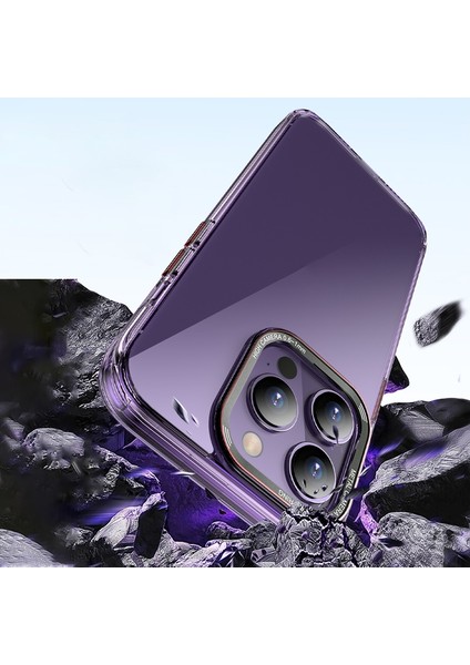 Apple iPhone 13 Pro Max Uyumlu Kılıf Sert Pc Darbeye Dayanıklı Mg Serisi Kristal Kapak Siyah
