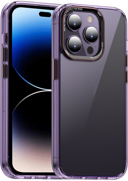Apple iPhone 14 Pro Max Uyumlu Kılıf Sert Pc Darbeye Dayanıklı Mg Serisi Kristal Kapak Siyah