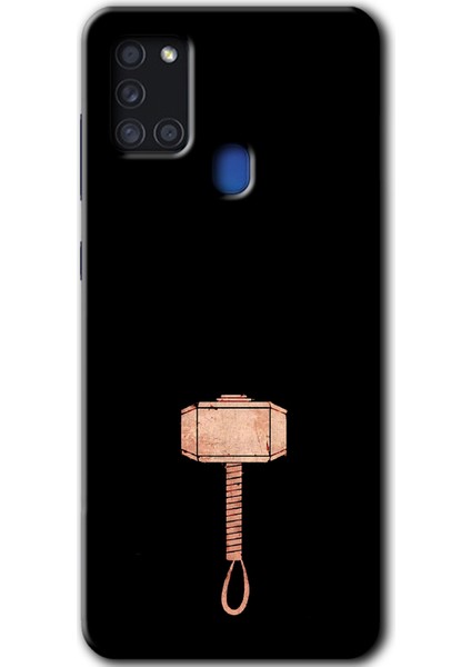 Galaxy A21S Kılıf Hd Desen Baskılı Arka Kapak + Esnek Nano Cam - Thor Çekiç