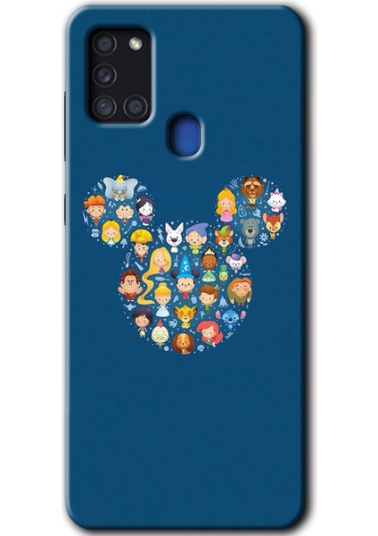 Galaxy A21S Kılıf Hd Desen Baskılı Arka Kapak + Kırılmaz Cam - Mickey