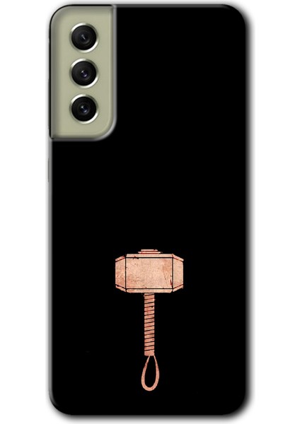 Galaxy S21 Fe Kılıf Hd Desen Baskılı Arka Kapak + Kırılmaz Cam - Thor Çekiç