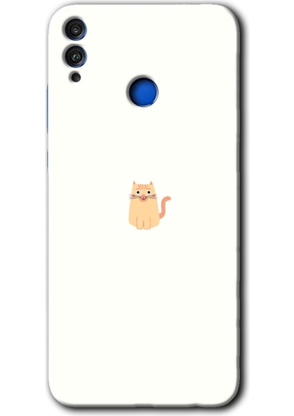 Honor 8x Kılıf Hd Desen Baskılı Arka Kapak + Kırılmaz Cam - Cat Minimalism