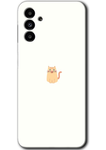 Galaxy A13 5g Kılıf Hd Desen Baskılı Arka Kapak + Esnek Nano Cam - Cat Minimalism