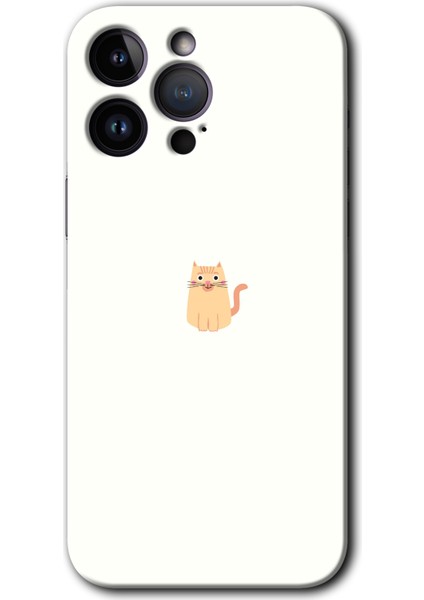 iPhone 14 Pro Max Kılıf Hd Desen Baskılı Arka Kapak + Kırılmaz Cam - Cat Minimalism