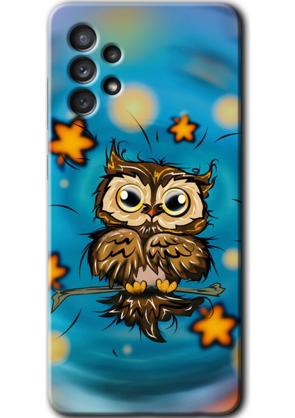Galaxy A52 Kılıf Hd Desen Baskılı Arka Kapak + Esnek Nano Cam - Owl Bird Stars