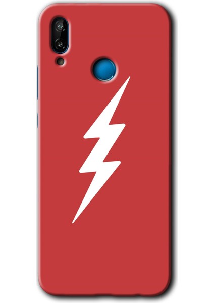 Huawei P20 Lite Kılıf Hd Desen Baskılı Arka Kapak - Flash Logo