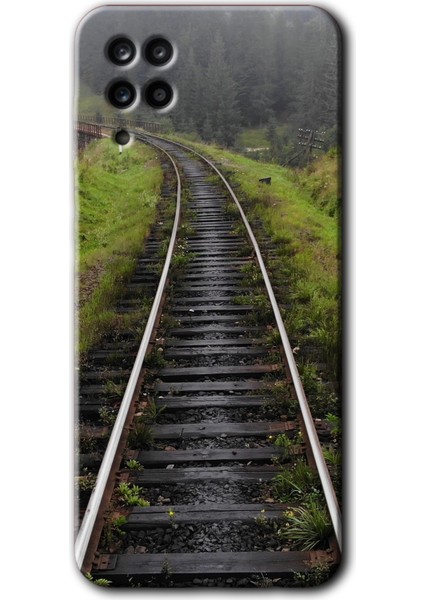 Galaxy M12 Kılıf Hd Desen Baskılı Arka Kapak + Esnek Nano Cam - Tren Yolu