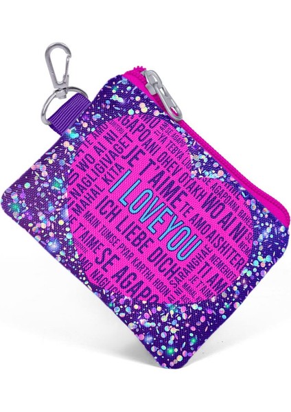 Kids Mor Mavi Pembe Kalp Desenli Bozuk Para Çantası 21840 modelleri