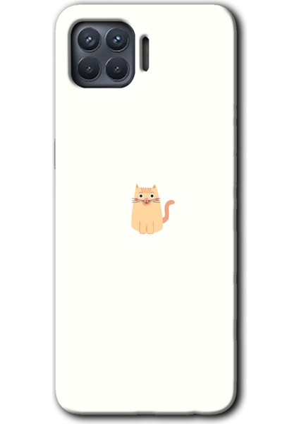 Oppo Reno 4 Lite Kılıf Hd Desen Baskılı Arka Kapak + Kırılmaz Cam - Cat Minimalism