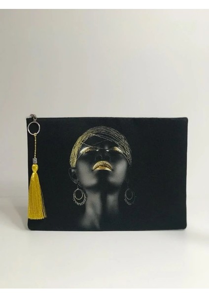 Afrikalı Kadın Clutch Portföy Çanta