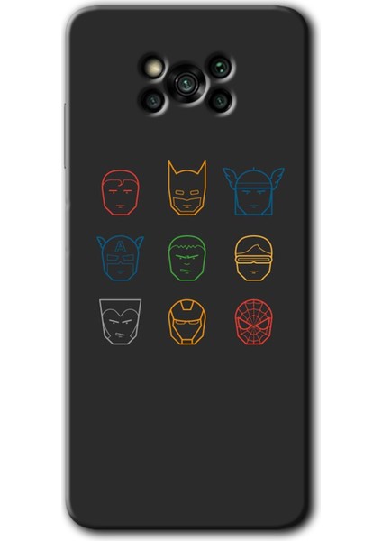 Poco X3 Pro Kılıf Hd Desen Baskılı Arka Kapak + Esnek Nano Cam - Avengers Minimalism