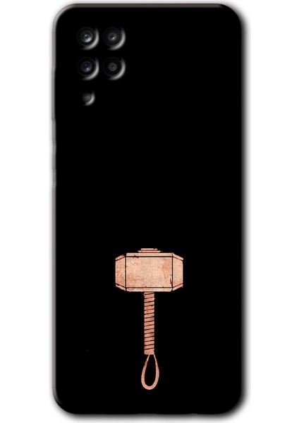 Galaxy M12 Kılıf Hd Desen Baskılı Arka Kapak + Kırılmaz Cam - Thor Çekiç