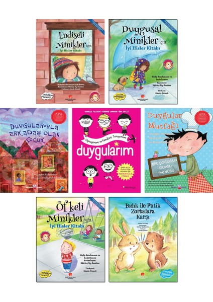 – Endişeli Minikler + Duygusal Minikler + Öfkeli Minikler Için Iyi Hisler Kitabı + Duygularıyla Arkadaş Olan Çocuk + Duygularım + Duygular Mutfağı + Bıdık Ile Patik – 7 Kitap Apa Onaylı